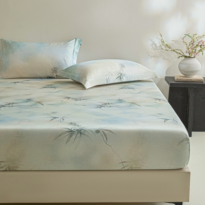 91家纺网 家纺一手货源 找家纺 （总）禾时 2026春夏新款50s莱赛尔天丝床笠三件套床笠单件