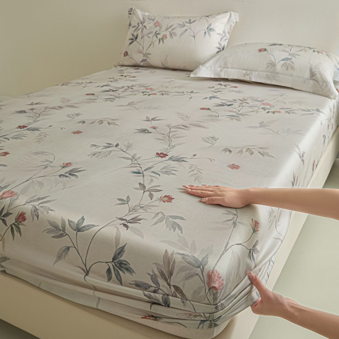 91家纺网 家纺一手货源 找家纺 （总）禾时 2026春夏新款50s莱赛尔天丝床笠三件套床笠单件