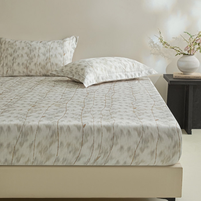 91家纺网 家纺一手货源 找家纺 禾时 2026春夏新款50s莱赛尔天丝床笠三件套床笠单件 舒亦（灰）