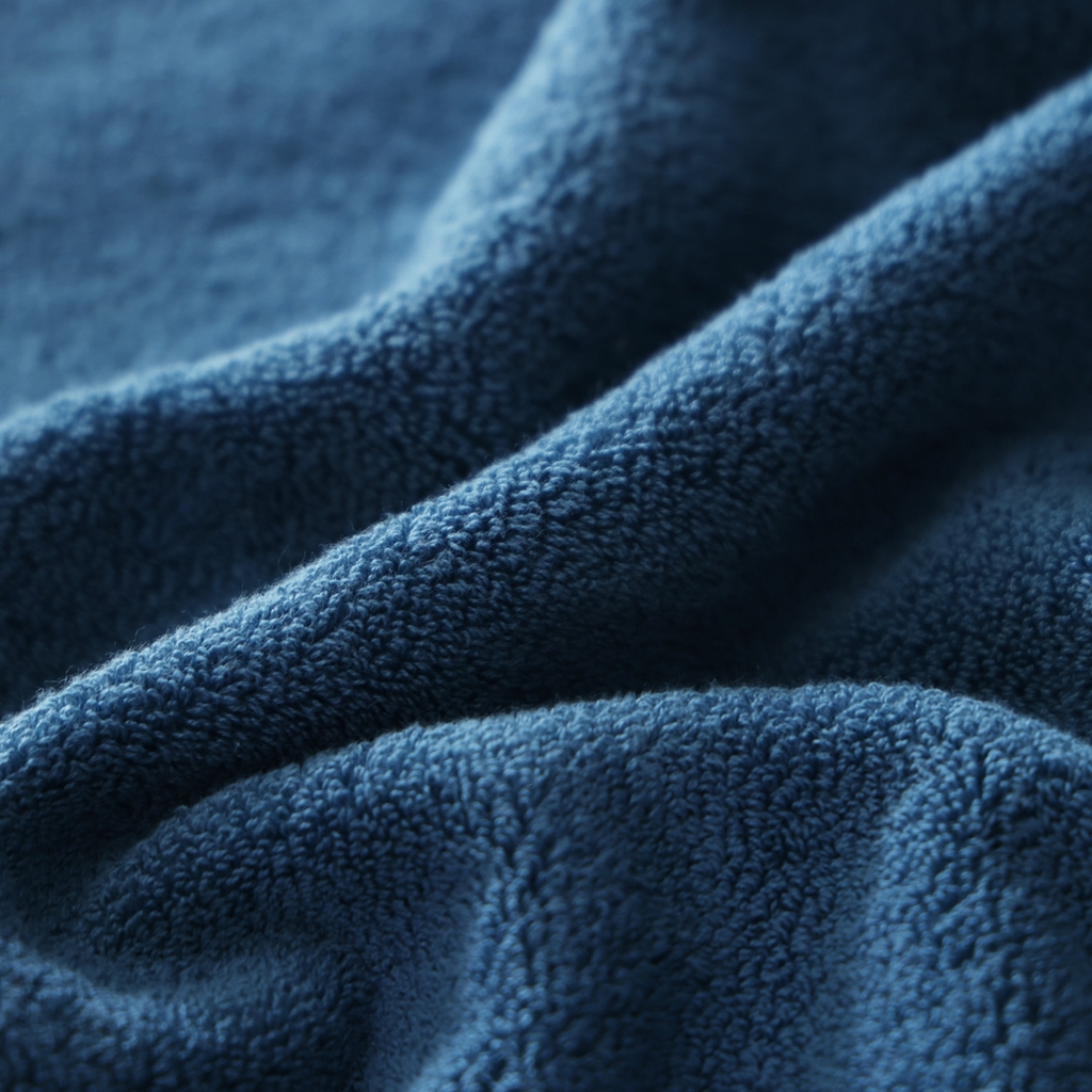 91家纺网 家纺一手货源 找家纺 朴尔家纺-毛巾被 2026年新品悠哲系列纯色全棉纯棉缎档加大加厚浴巾 悠哲-秘静蓝 90x180cm/条