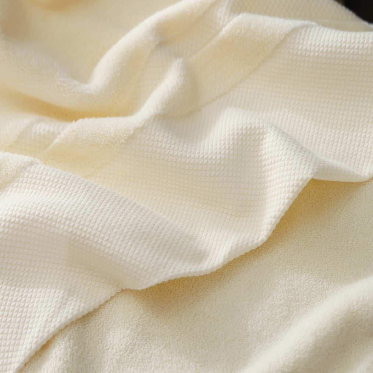 91家纺网 家纺一手货源 找家纺 朴尔家纺-毛巾被 2026年新品悠哲系列纯色全棉纯棉缎档加大加厚浴巾 悠哲-洁白米 90x180cm/条