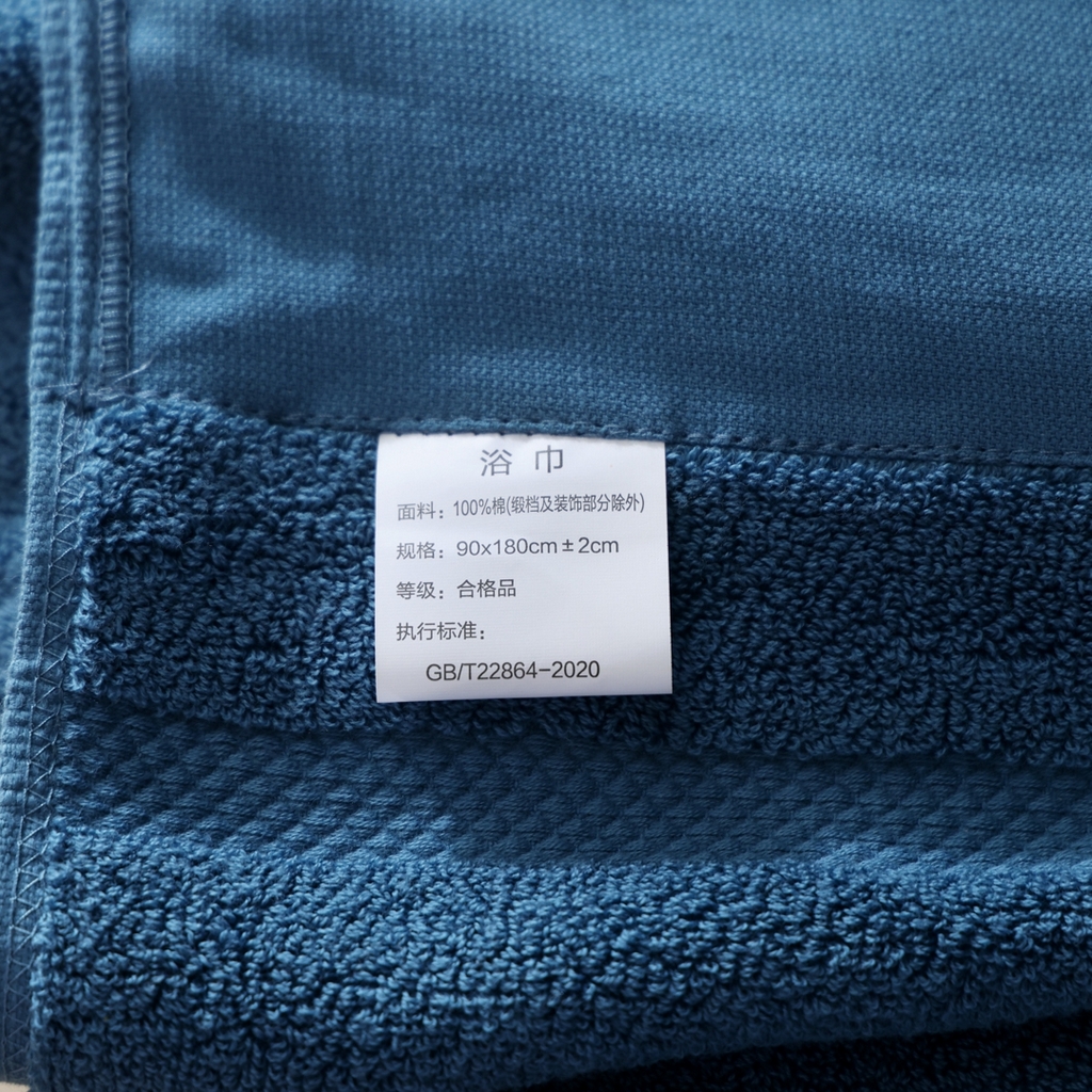 91家纺网 家纺一手货源 找家纺 朴尔家纺-毛巾被 2026年新品悠哲系列纯色全棉纯棉缎档加大加厚浴巾 悠哲-秘静蓝 90x180cm/条