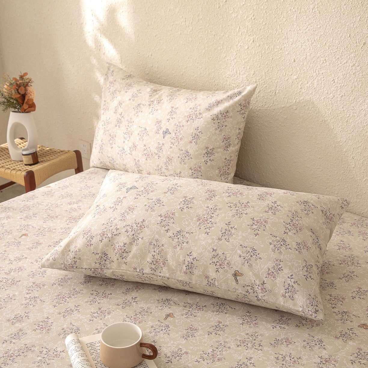 91家纺网 家纺一手货源 找家纺 棉乐町家居 2026新款棉麻老粗布床单亚麻老粗布凉席 雾花