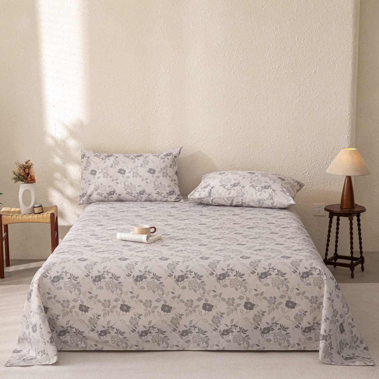 91家纺网 家纺一手货源 找家纺 棉乐町家居 2026新款棉麻老粗布床单亚麻老粗布凉席 雾蔷