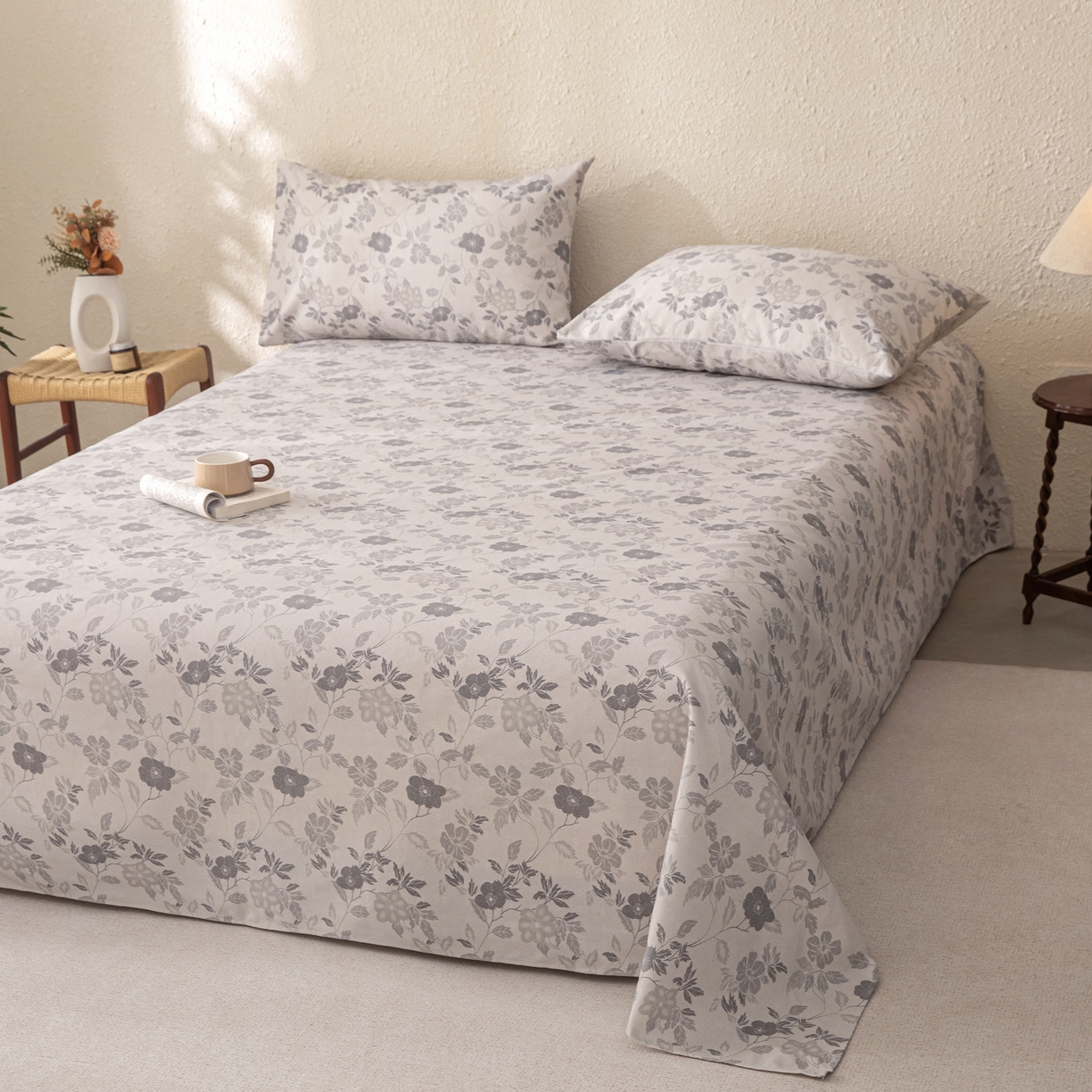 91家纺网 家纺一手货源 找家纺 棉乐町家居 2026新款棉麻老粗布床单亚麻老粗布凉席 雾蔷