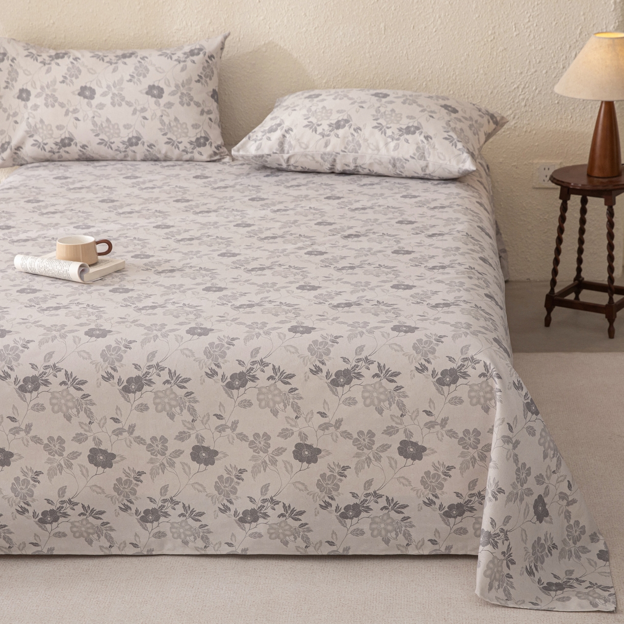 91家纺网 家纺一手货源 找家纺 棉乐町家居 2026新款棉麻老粗布床单亚麻老粗布凉席 雾蔷