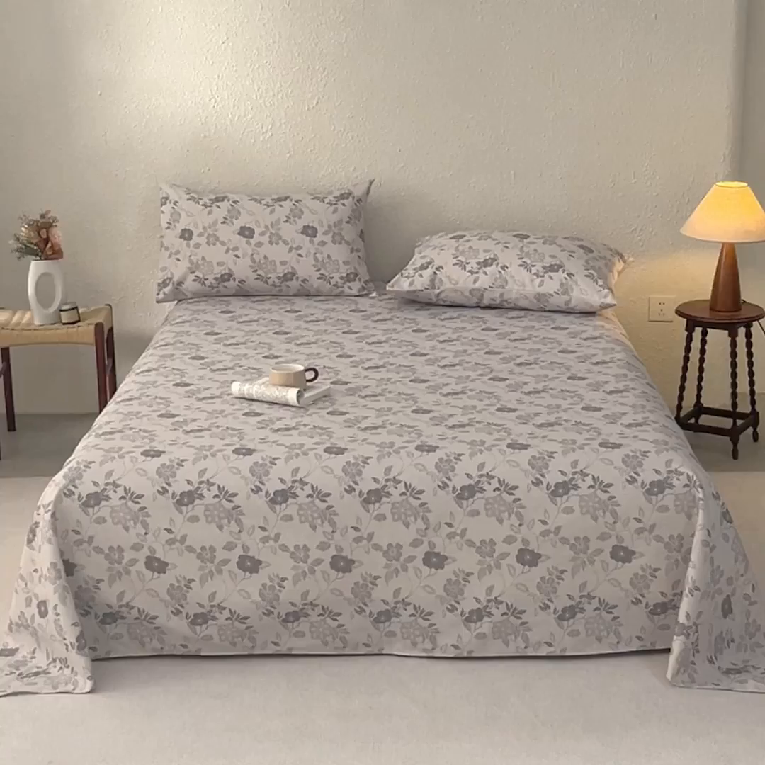 91家纺网 家纺一手货源 找家纺 棉乐町家居 2026新款棉麻老粗布床单亚麻老粗布凉席 雾蔷