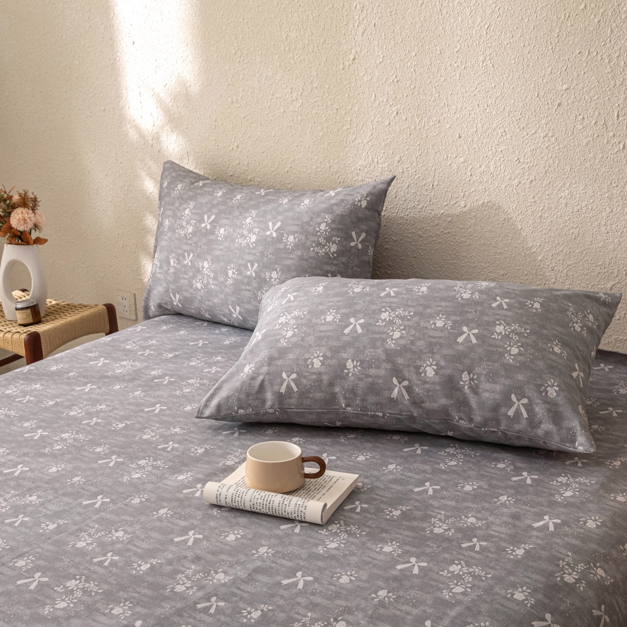 91家纺网 家纺一手货源 找家纺 棉乐町家居 2026新款棉麻老粗布床单亚麻老粗布凉席 星蝶