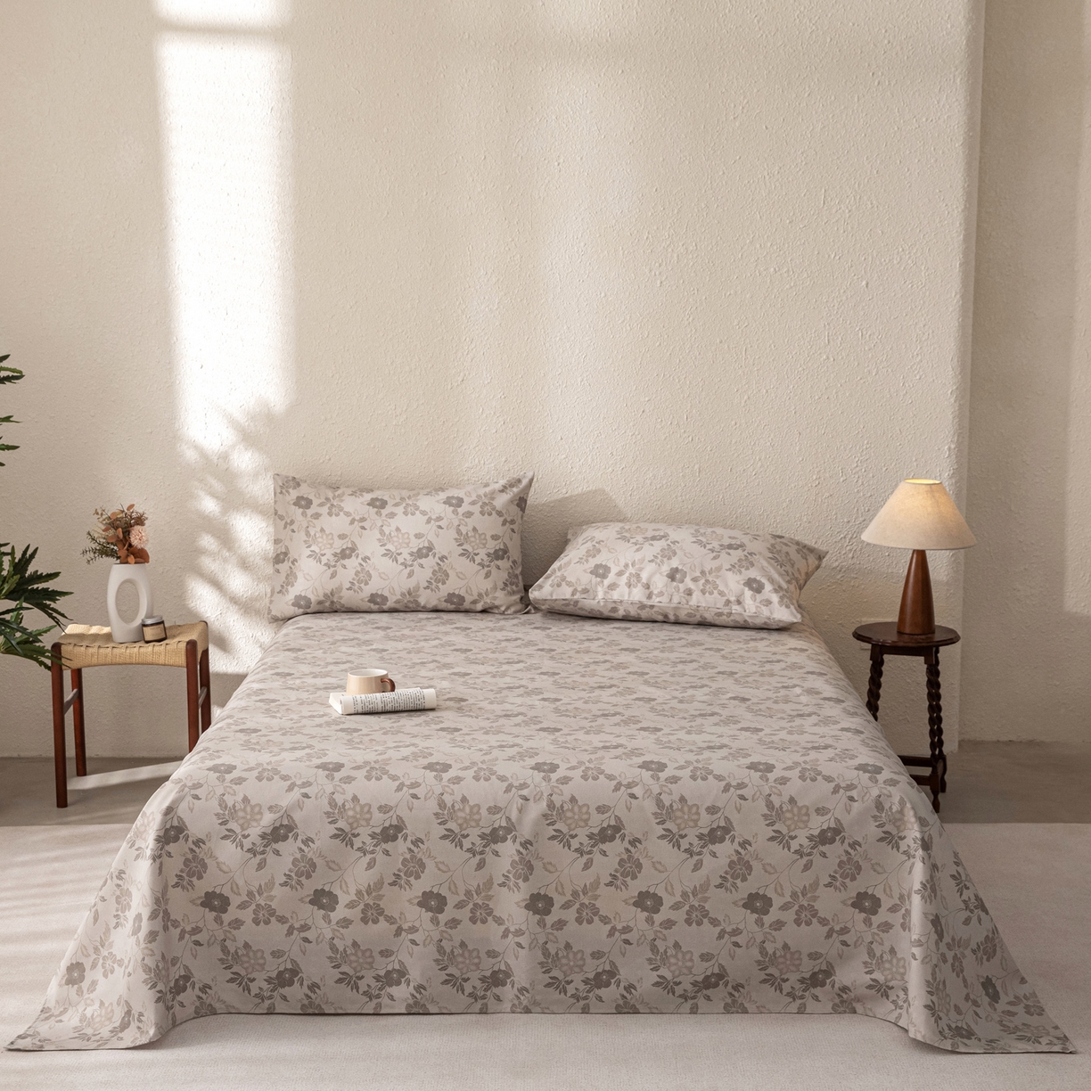 91家纺网 家纺一手货源 找家纺 棉乐町家居 2026新款棉麻老粗布床单亚麻老粗布凉席 杏薇