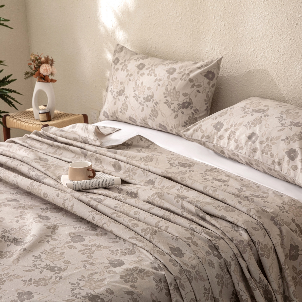 91家纺网 家纺一手货源 找家纺 棉乐町家居 2026新款棉麻老粗布床单亚麻老粗布凉席 杏薇