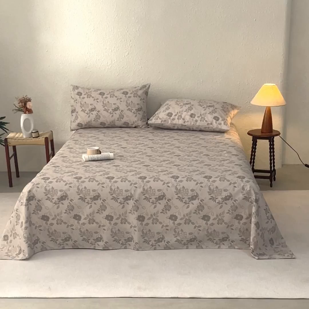 91家纺网 家纺一手货源 找家纺 棉乐町家居 2026新款棉麻老粗布床单亚麻老粗布凉席 杏薇