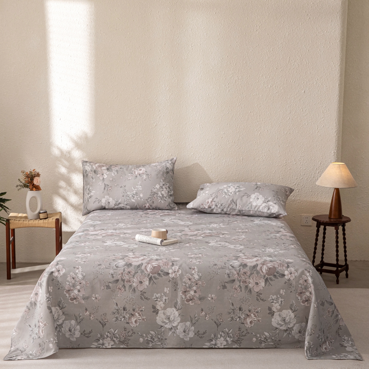 91家纺网 家纺一手货源 找家纺 棉乐町家居 2026新款棉麻老粗布床单亚麻老粗布凉席 烟樱