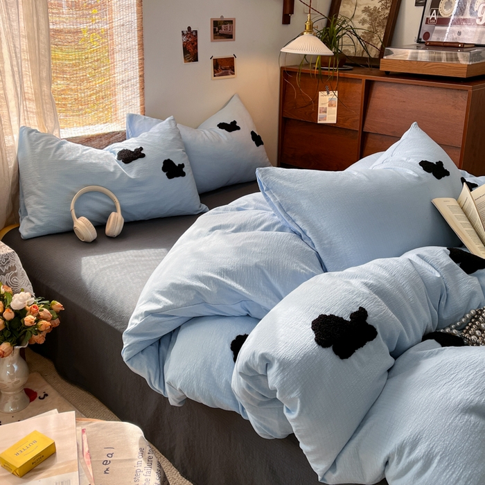 91家纺网 家纺一手货源 找家纺 （总）花伞家居 2026新款小马毛巾绣双层纱四件套含买家秀