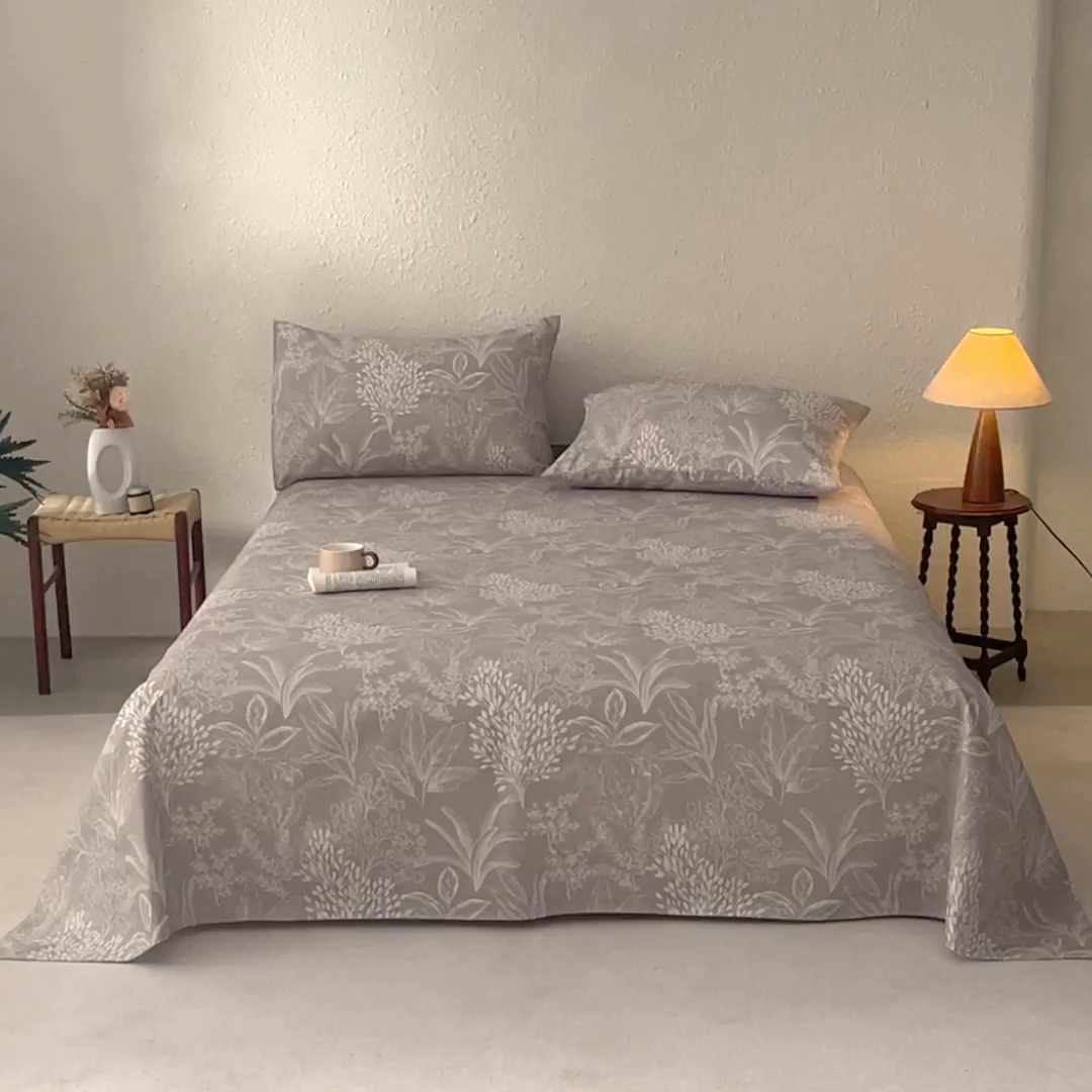 91家纺网 家纺一手货源 找家纺 金泰莱 2026新款棉麻老粗布床单亚麻老粗布凉席 苍序