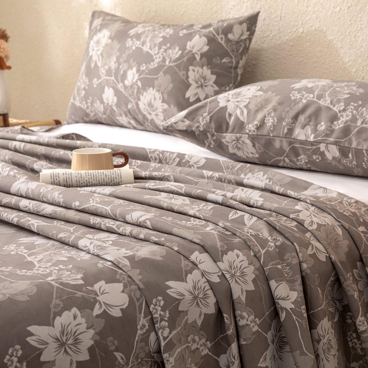 91家纺网 家纺一手货源 找家纺 金泰莱 2026新款棉麻老粗布床单亚麻老粗布凉席 墨棠