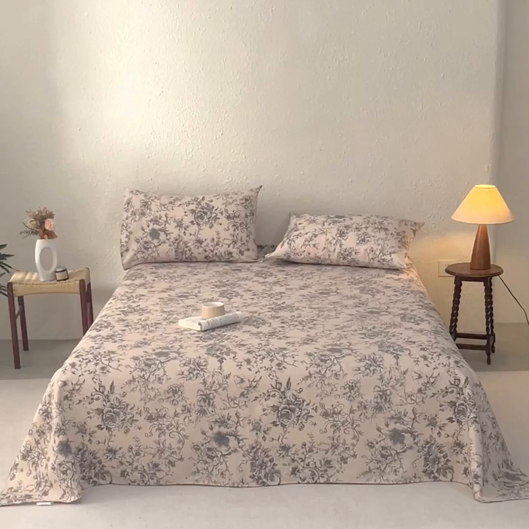 91家纺网 家纺一手货源 找家纺 金泰莱 2026新款棉麻老粗布床单亚麻老粗布凉席 霜藤