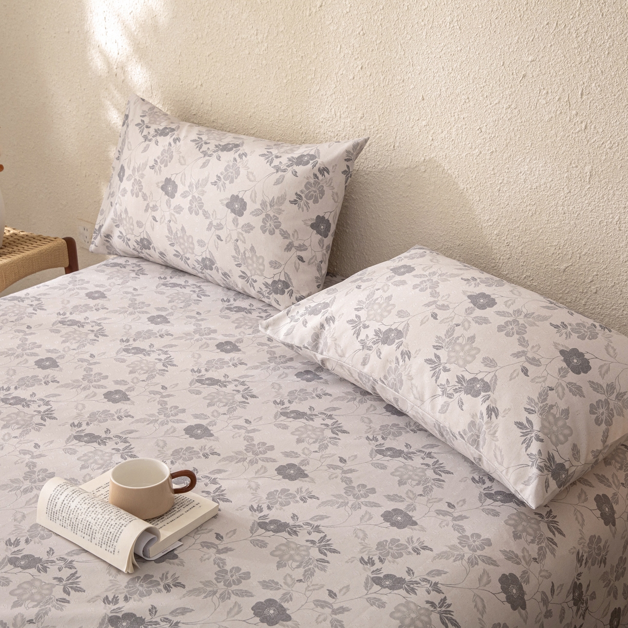 91家纺网 家纺一手货源 找家纺 金泰莱 2026新款棉麻老粗布床单亚麻老粗布凉席 雾蔷