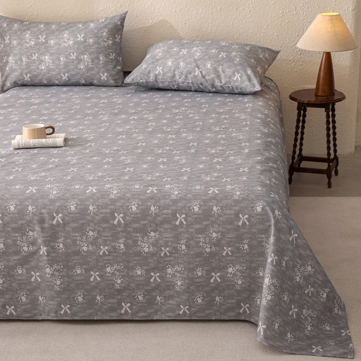 91家纺网 家纺一手货源 找家纺 金泰莱 2026新款棉麻老粗布床单亚麻老粗布凉席 星蝶