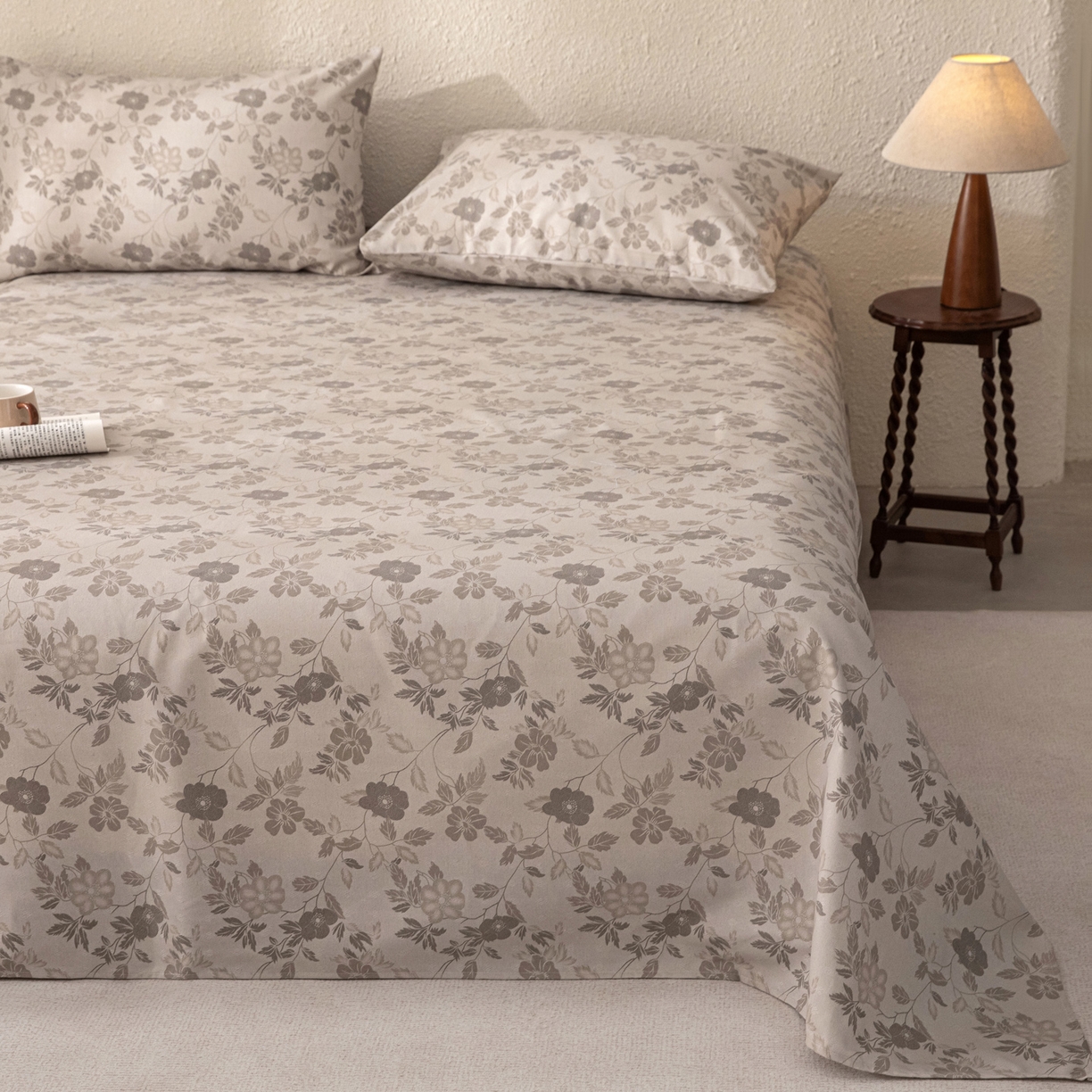 91家纺网 家纺一手货源 找家纺 金泰莱 2026新款棉麻老粗布床单亚麻老粗布凉席 杏薇