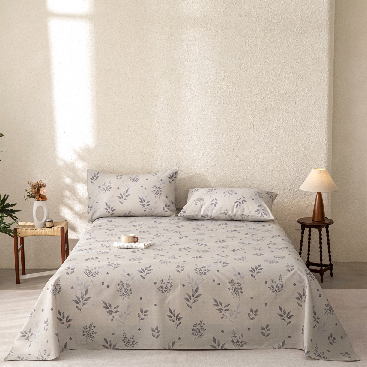 91家纺网 家纺一手货源 找家纺 金泰莱 2026新款棉麻老粗布床单亚麻老粗布凉席 云荞