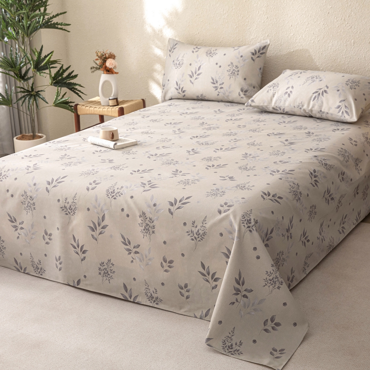 91家纺网 家纺一手货源 找家纺 金泰莱 2026新款棉麻老粗布床单亚麻老粗布凉席 云荞