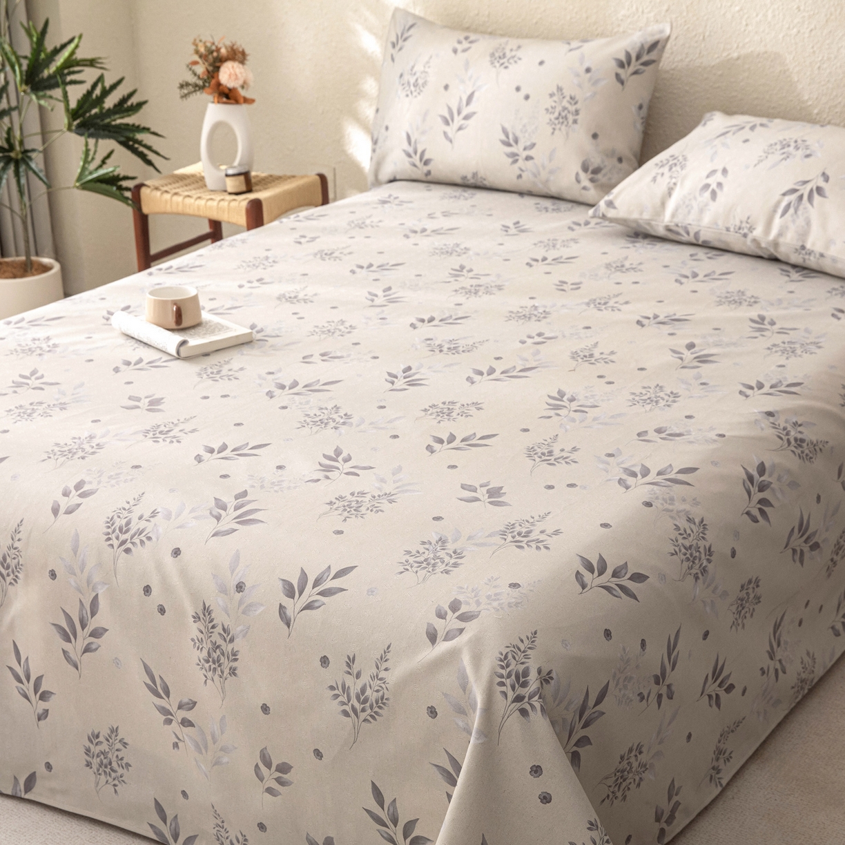 91家纺网 家纺一手货源 找家纺 金泰莱 2026新款棉麻老粗布床单亚麻老粗布凉席 云荞