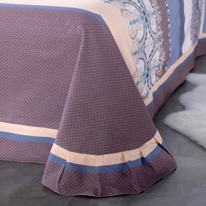 91家纺网 家纺一手货源 找家纺 缘舒家纺 2025新款全棉纯棉加厚磨毛床单单件--单床单 月光倾城-蓝