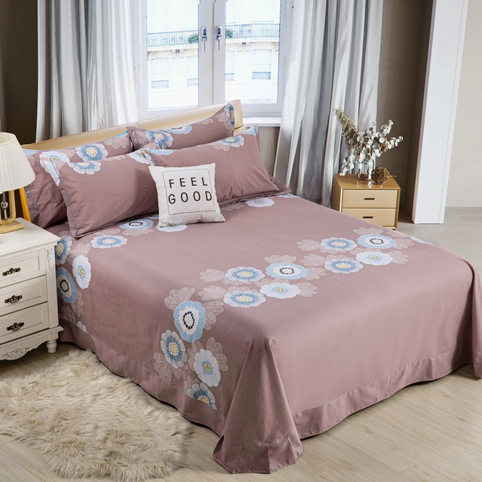 缘舒家纺 2025新款全棉纯棉加厚磨毛床单单件--单床单 美人吟