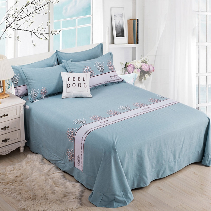 缘舒家纺 2025新款全棉纯棉加厚磨毛床单单件--单床单 爱如初见（灰）