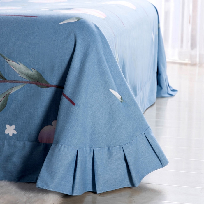 91家纺网 家纺一手货源 找家纺 缘舒家纺 2025新款全棉纯棉加厚磨毛床单单件--单床单 彼岸炫美-蓝