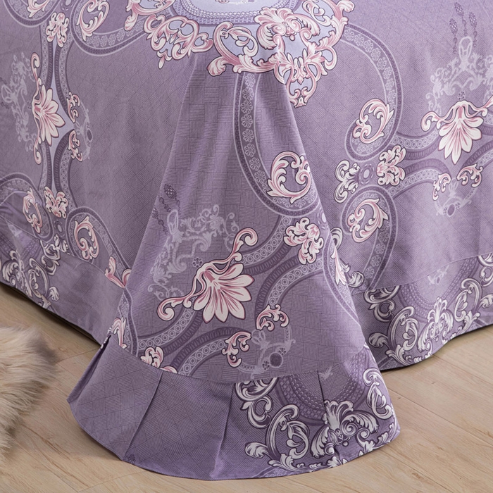 91家纺网 家纺一手货源 找家纺 缘舒家纺 2025新款全棉纯棉加厚磨毛床单单件--单床单 淡雅风尚（紫）