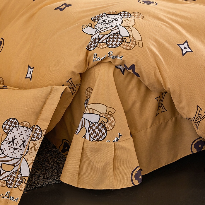 91家纺网 家纺一手货源 找家纺 缘舒家纺 2025新款全棉纯棉加厚磨毛床单单件--单床单 潮牌熊