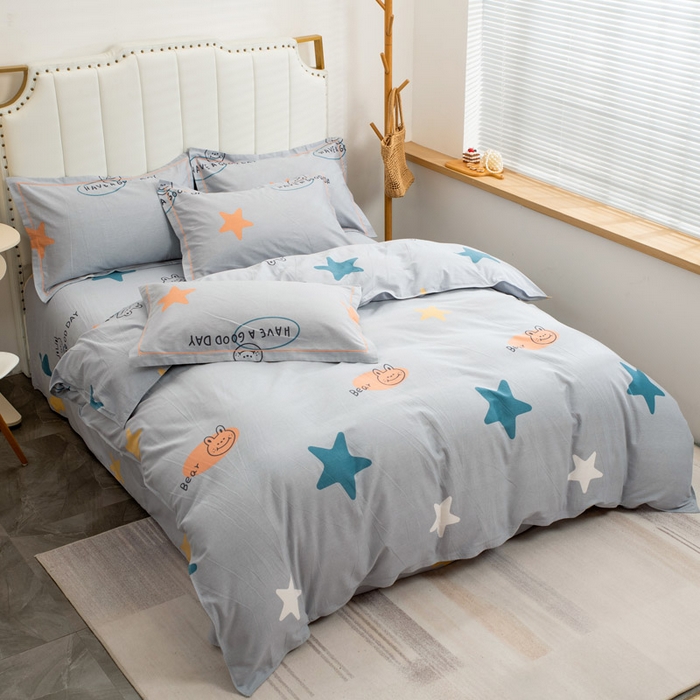 91家纺网 家纺一手货源 找家纺 缘舒家纺 2025新款全棉纯棉磨毛加厚四件套 安琪儿-灰