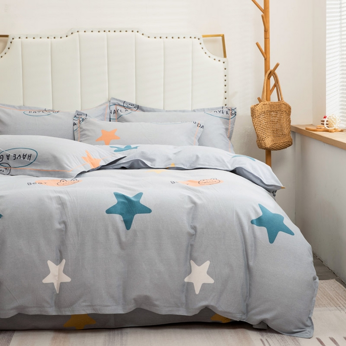 91家纺网 家纺一手货源 找家纺 缘舒家纺 2025新款全棉纯棉磨毛加厚四件套 安琪儿-灰