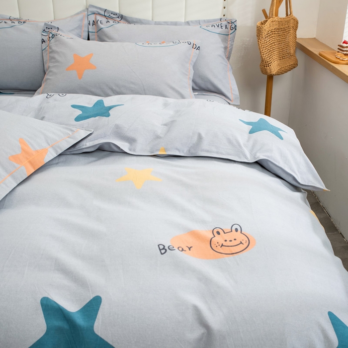 91家纺网 家纺一手货源 找家纺 缘舒家纺 2025新款全棉纯棉磨毛加厚四件套 安琪儿-灰