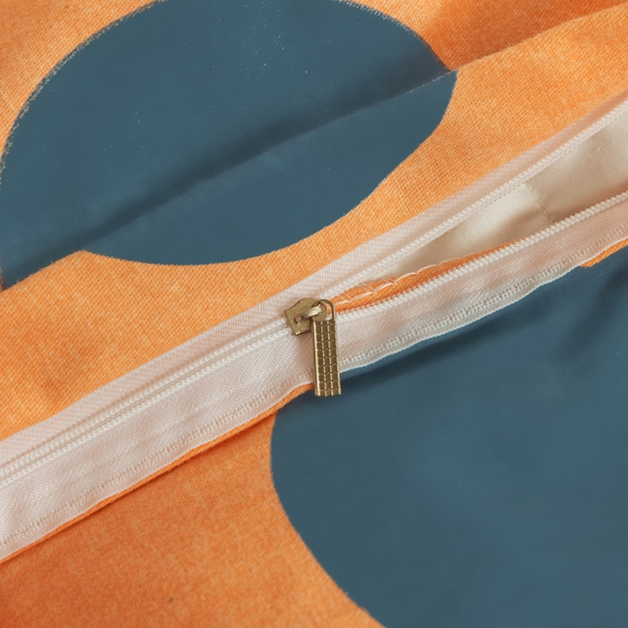 91家纺网 家纺一手货源 找家纺 缘舒家纺 2025新款全棉纯棉磨毛加厚四件套 波点舞台-桔