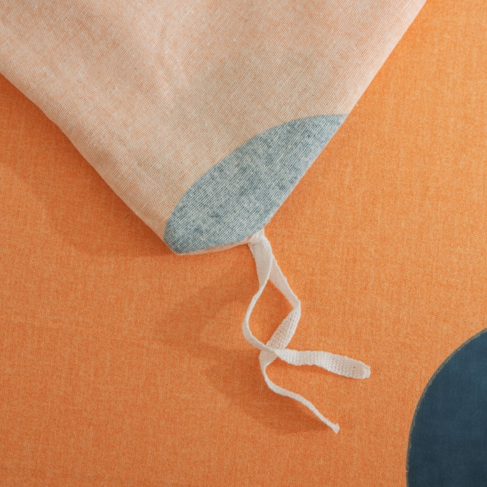 91家纺网 家纺一手货源 找家纺 缘舒家纺 2025新款全棉纯棉磨毛加厚四件套 波点舞台-桔