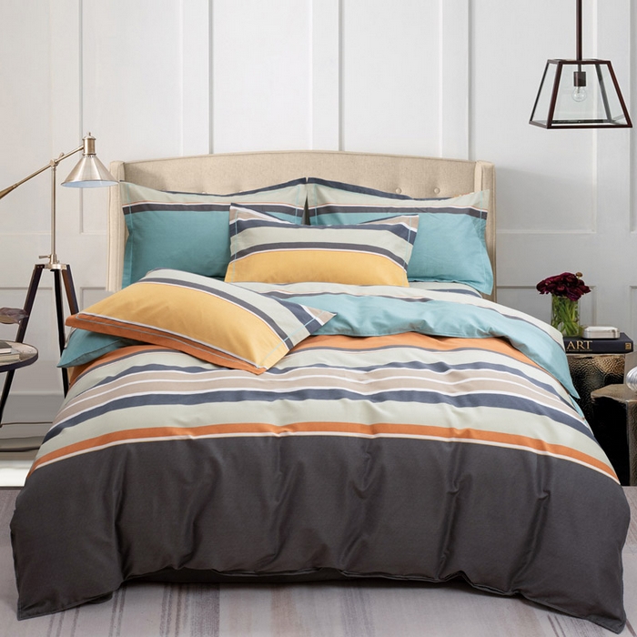 91家纺网 家纺一手货源 找家纺 缘舒家纺 2025新款全棉纯棉磨毛加厚四件套 潮青春-桔