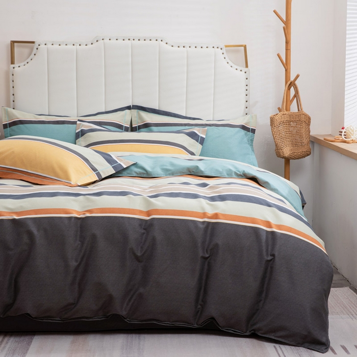 91家纺网 家纺一手货源 找家纺 缘舒家纺 2025新款全棉纯棉磨毛加厚四件套 潮青春-桔