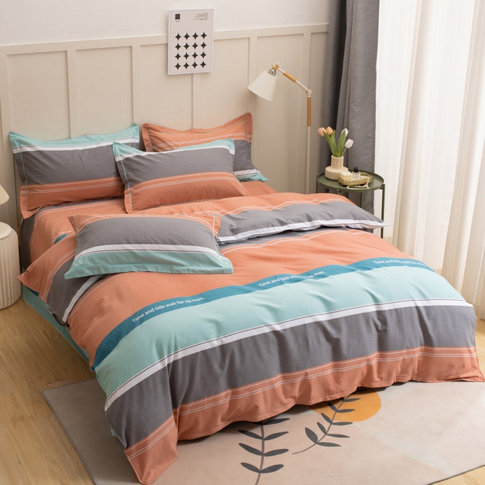 缘舒家纺 2025新款全棉纯棉磨毛加厚四件套 维奥-绿