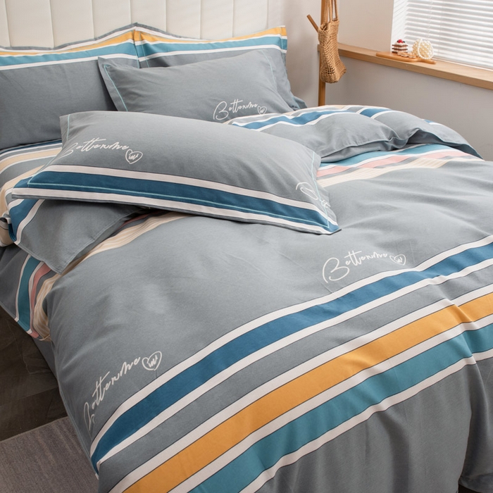 91家纺网 家纺一手货源 找家纺 缘舒家纺 2025新款全棉纯棉磨毛加厚四件套 时空之旅-灰