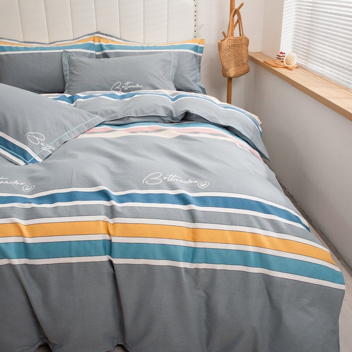 91家纺网 家纺一手货源 找家纺 缘舒家纺 2025新款全棉纯棉磨毛加厚四件套 时空之旅-灰