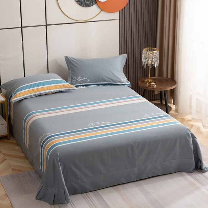 91家纺网 家纺一手货源 找家纺 缘舒家纺 2025新款全棉纯棉磨毛加厚四件套 时空之旅-灰