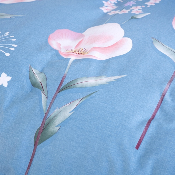 91家纺网 家纺一手货源 找家纺 缘舒家纺 2025新款全棉纯棉磨毛加厚四件套 彼岸炫美-蓝