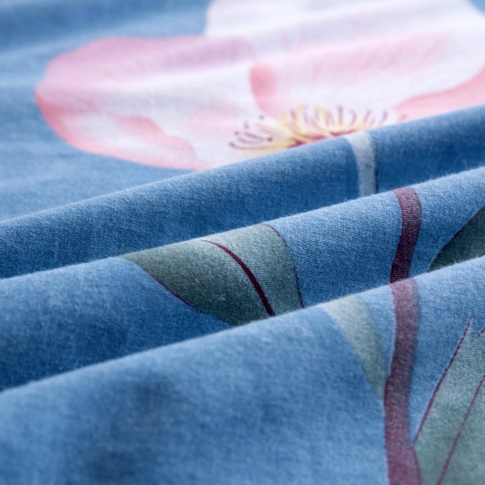 91家纺网 家纺一手货源 找家纺 缘舒家纺 2025新款全棉纯棉磨毛加厚四件套 彼岸炫美-蓝