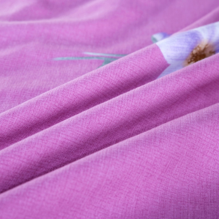 91家纺网 家纺一手货源 找家纺 缘舒家纺 2025新款全棉纯棉磨毛加厚四件套 春暖花开-红