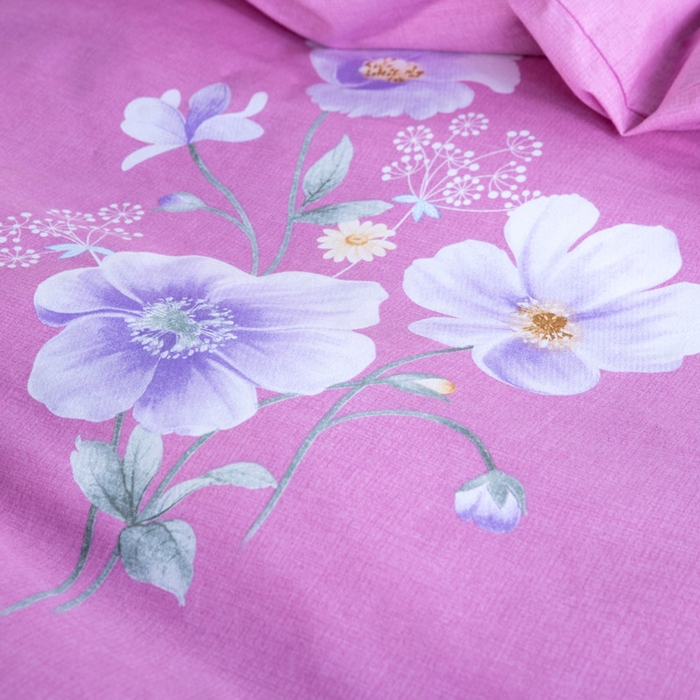 91家纺网 家纺一手货源 找家纺 缘舒家纺 2025新款全棉纯棉磨毛加厚四件套 春暖花开-红