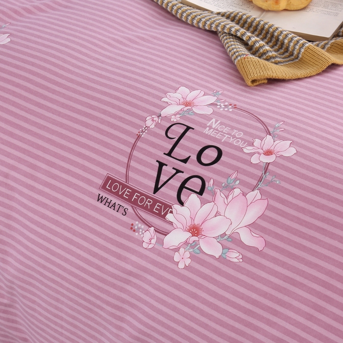 91家纺网 家纺一手货源 找家纺 缘舒家纺 2025新款全棉纯棉磨毛加厚四件套 浮香-粉