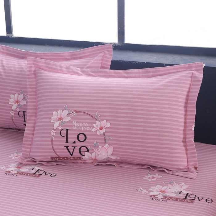 91家纺网 家纺一手货源 找家纺 缘舒家纺 2025新款全棉纯棉磨毛加厚四件套 浮香-粉