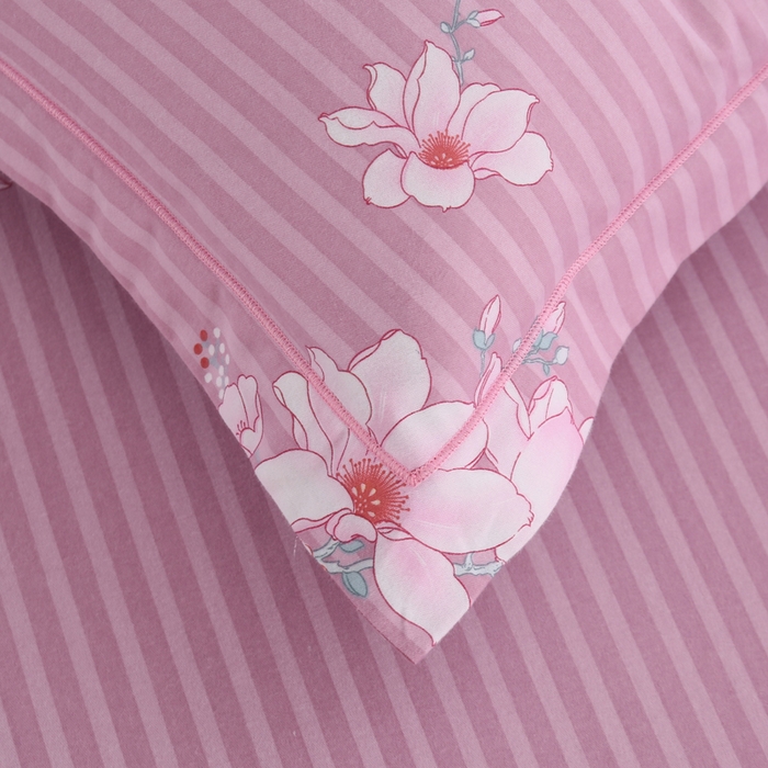 91家纺网 家纺一手货源 找家纺 缘舒家纺 2025新款全棉纯棉磨毛加厚四件套 浮香-粉